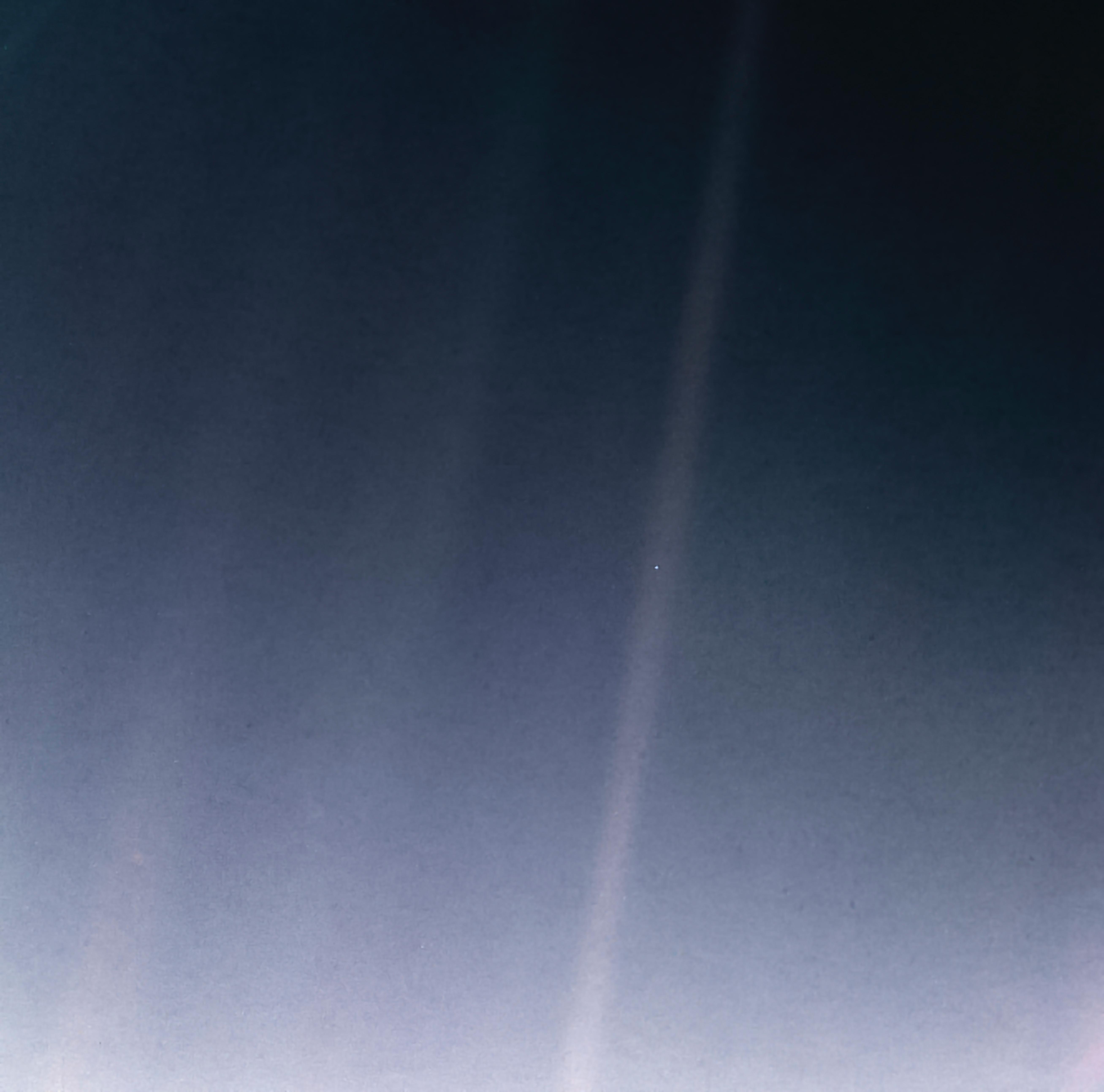 Pale Blue Dot — Earth photographed by Voyager 1, 1990